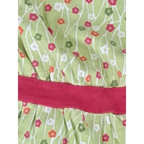 Tea Collection Girls Green Floral Dress Wrap Neck Pink Contrast Size 2 - Picture 5 of 9